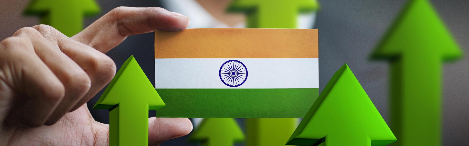 Indian flag with rising growth arrows representing pharmaceutical exports from India